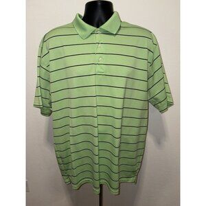 Golden Bear Men Size XXL Green Black Stripe Polo Shirt  Short Sleeve Golf